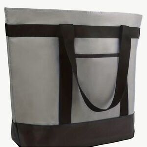 Stylish Insulated Tote Bag- Gray/Black